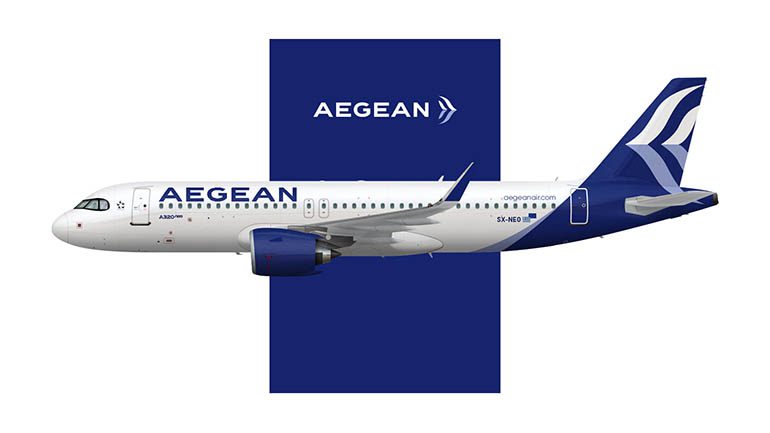 'Ενα αεροπλάνο της αεροπορικής εταιρίας Aegean 