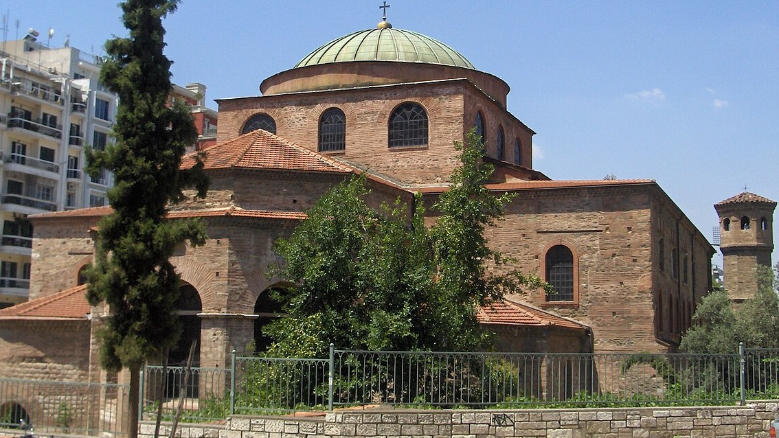 Η ανατολική εξωτερική όφη της εκκλησίας Αγία Σοφία Θεσσαλονίκη