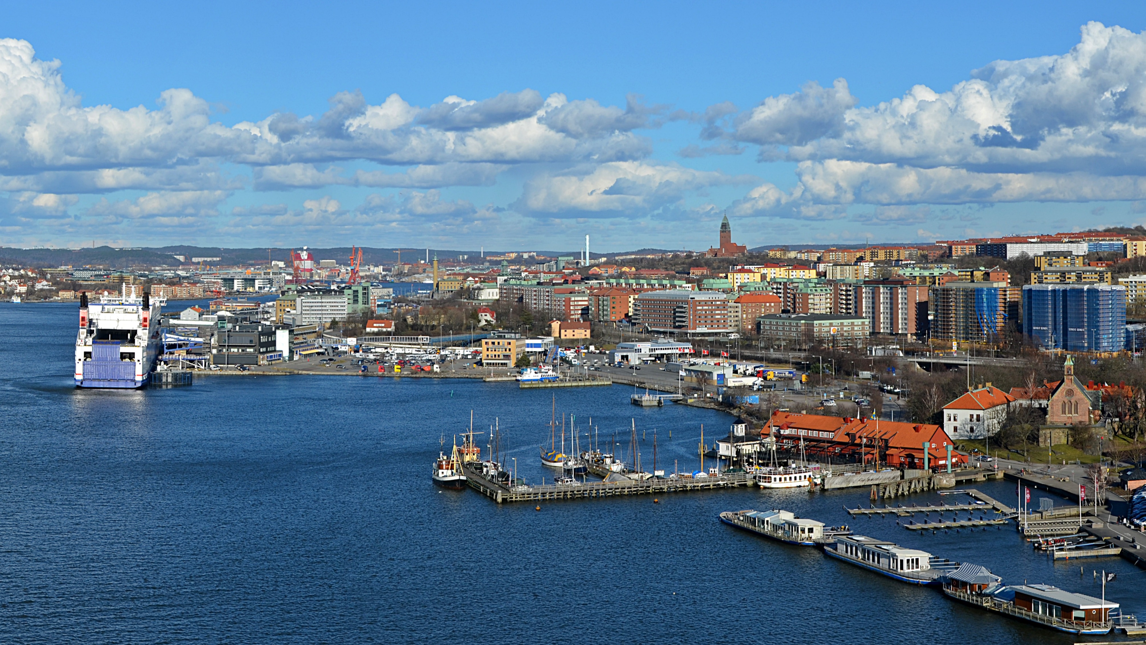 Αεροφωτογραφία με το ποτάμι Γέτα που διασχίζει την πόλη του Γκέτεμποργκ
