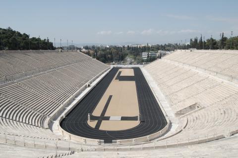 Πανοραμική φωτογραφία στο καλλιμάρμαρο στάδιο αξιοθεατα αθηνα