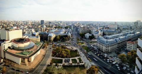 ξενοδοχεια βουκουρεστι σε μια αεροφωτογραφία με τον αστικό ιστό της πόλης