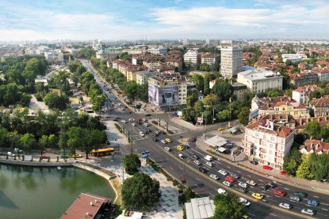 Αεροφωτοφραφία σε ένα από τα κεντρικότερα σημεία στη πρωτεύουσα της Βουλγαρίας τη σοφια