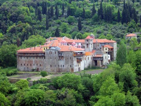 Πανοραμική φωτογραφία στη μονή κωνσταμονίτου αγιο οροσ επισκεψη