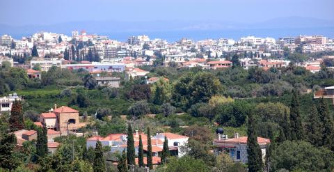 Πανοραμική φωτογραφία από ένα τμήμα τηε πόλης στης Χίο