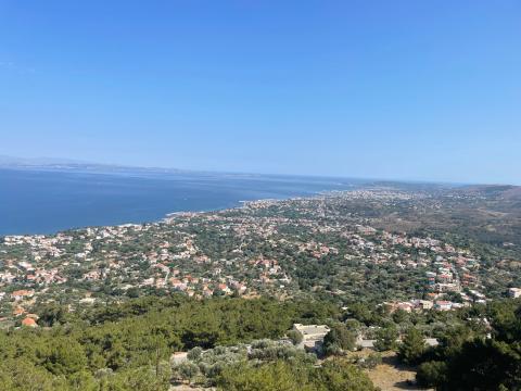 Πανοραμική φωτογραφία με το Βροντάδο, την πόλη της Χίου και τη θάλασσα