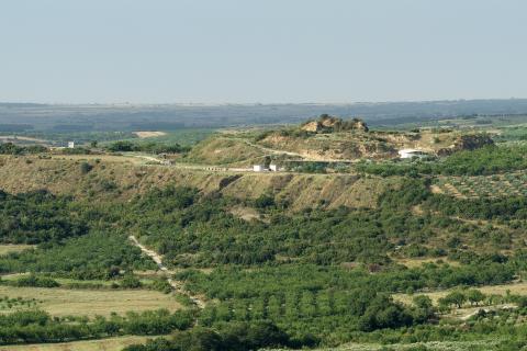 Πανοραμική φωτογραγία του Τύμβου Καστά και της γύρω περιοχής στην Αμφίπολη