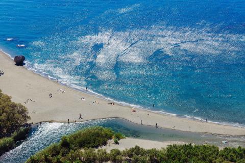 Αεροφωτογραφία παραλία Πρέβελης στη νότια ακτή του Ρεθύμνου