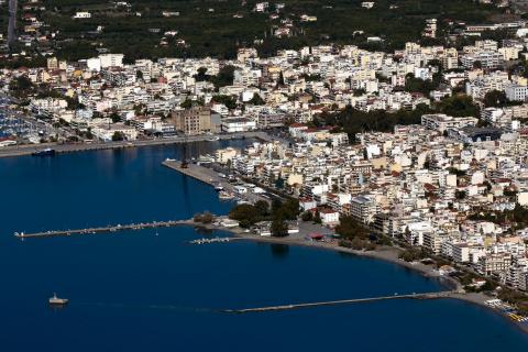 Αεροφωτογραφία με το παραλιακό μέτωπο της Καλαμάτας